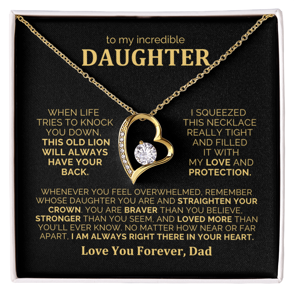 To My Daughter Necklace from Dad - Heartfelt Gift Set for Christmas, Birthday or Just Because