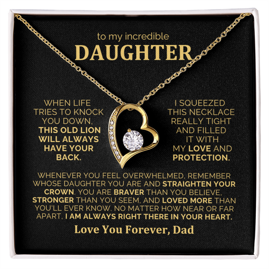 To My Daughter Necklace from Dad - Heartfelt Gift Set for Christmas, Birthday or Just Because
