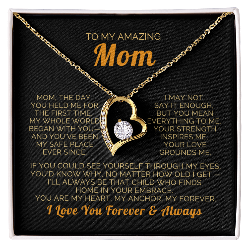 To My Mom Necklace - Heartfelt Forever Love Gift Set for Christmas, Mother's Day or Birthday