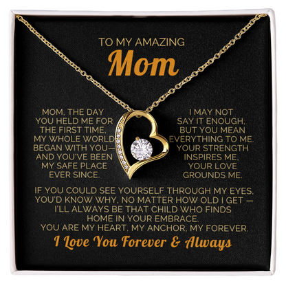 To My Mom Necklace - Heartfelt Forever Love Gift Set for Christmas, Mother's Day or Birthday