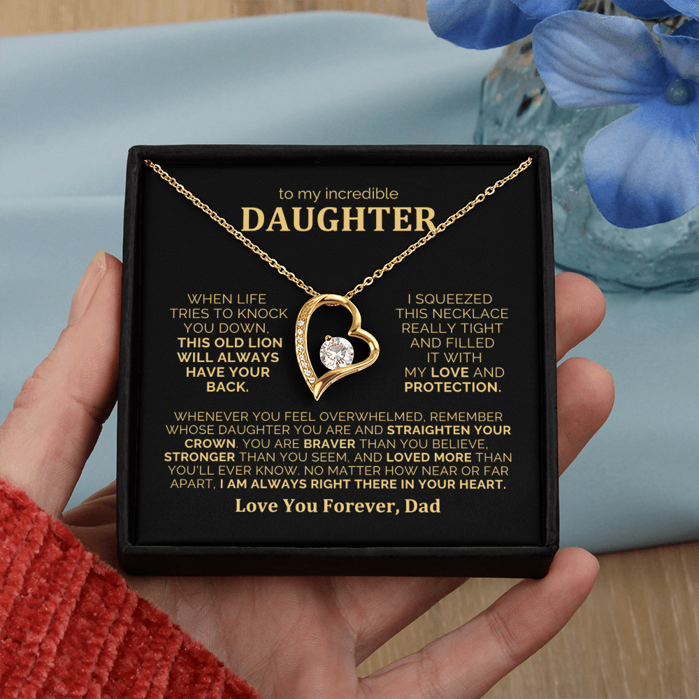 To My Daughter Necklace from Dad - Heartfelt Gift Set for Christmas, Birthday or Just Because
