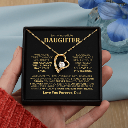 To My Daughter Necklace from Dad - Heartfelt Gift Set for Christmas, Birthday or Just Because