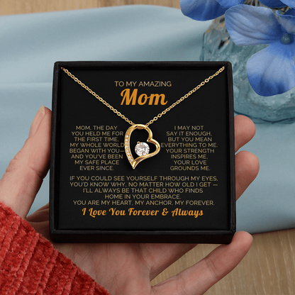 To My Mom Necklace - Heartfelt Forever Love Gift Set for Christmas, Mother's Day or Birthday