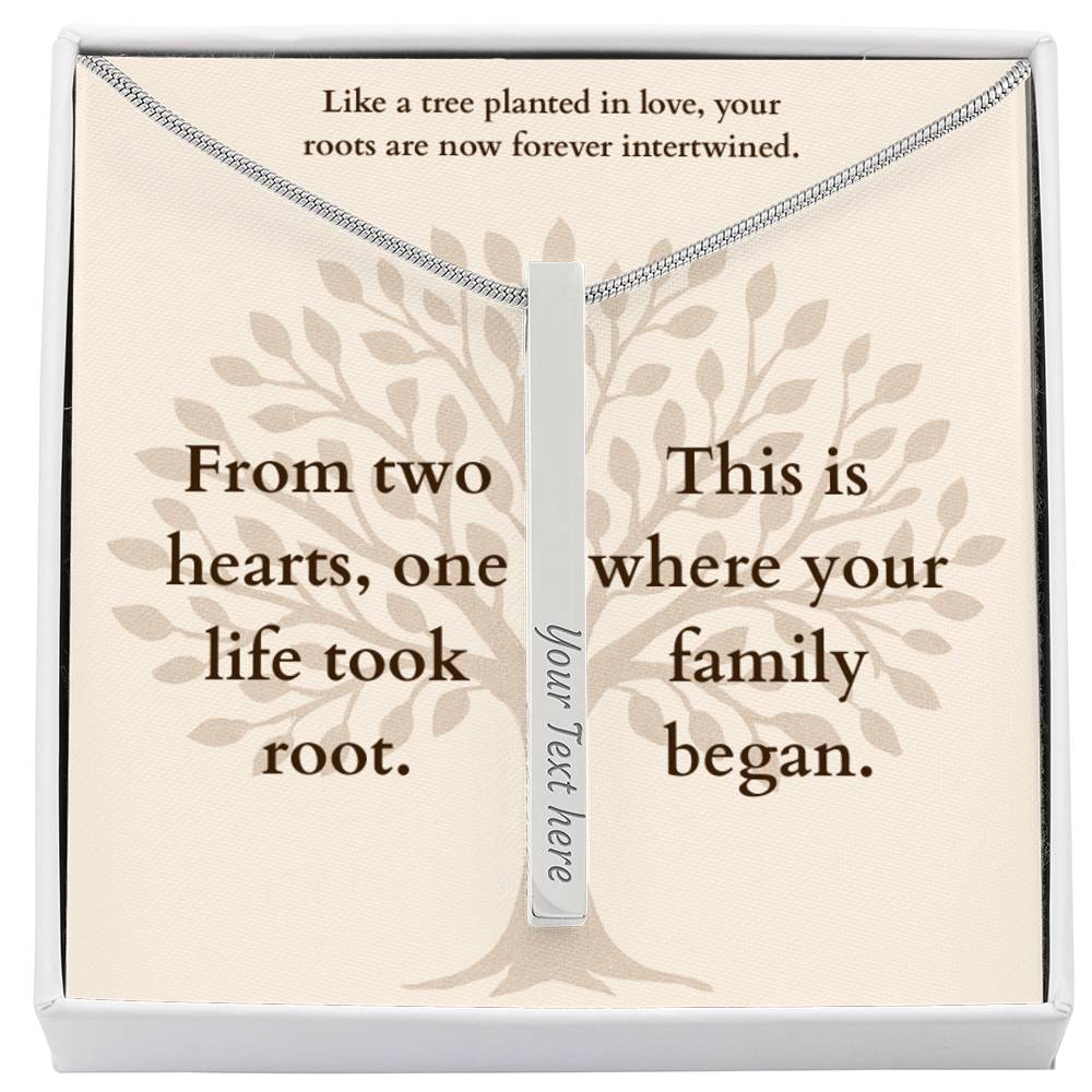 Personalized Family Tree Necklace for New Parents – Custom Engraved Pendant with Baby Name & Birth Date