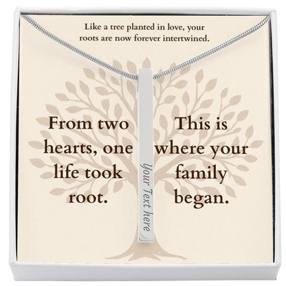 Personalized Family Tree Necklace for New Parents – Custom Engraved Pendant with Baby Name & Birth Date