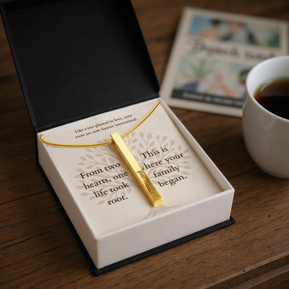 Personalized Family Tree Necklace for New Parents – Custom Engraved Pendant with Baby Name & Birth Date