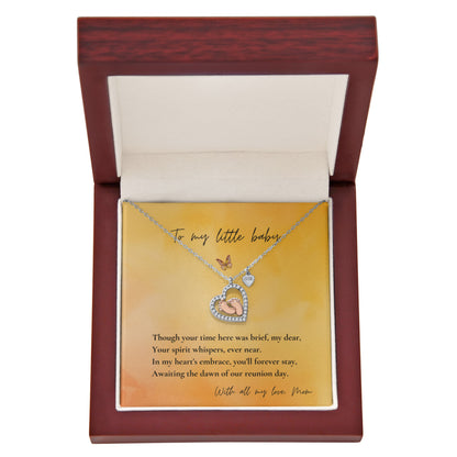 Loss of Child Memorial Necklace | Infant Loss Keepsake Jewelry | Baby Feet Heart Bereavement Gift for Mom