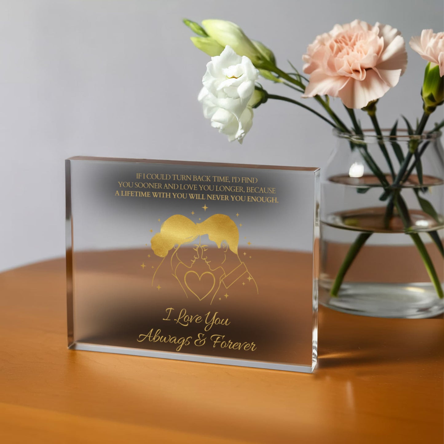 To My Wife – Romantic Christmas Acrylic Block | I Love You Always & Forever Gift from Husband