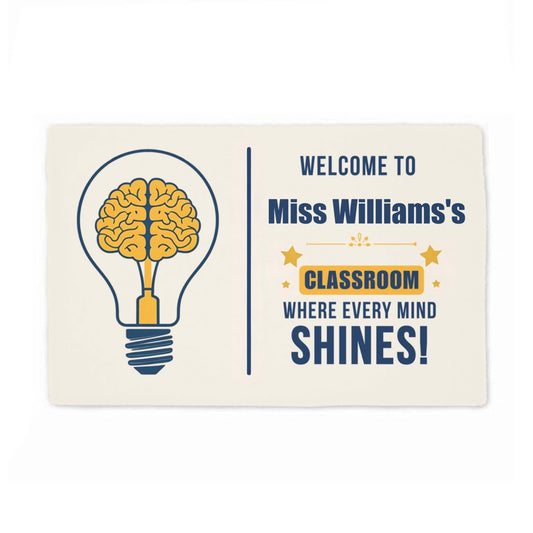 Personalized Teacher Name Doormat - Custom Classroom Decor Welcome Mat | Teacher Appreciation Gift for School