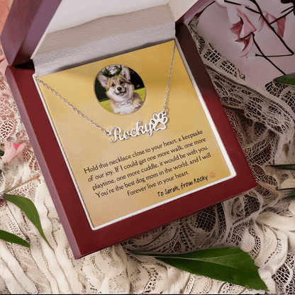 Personalized Dog Memorial Necklace for Dog Mom - Pet Loss Sympathy Gift