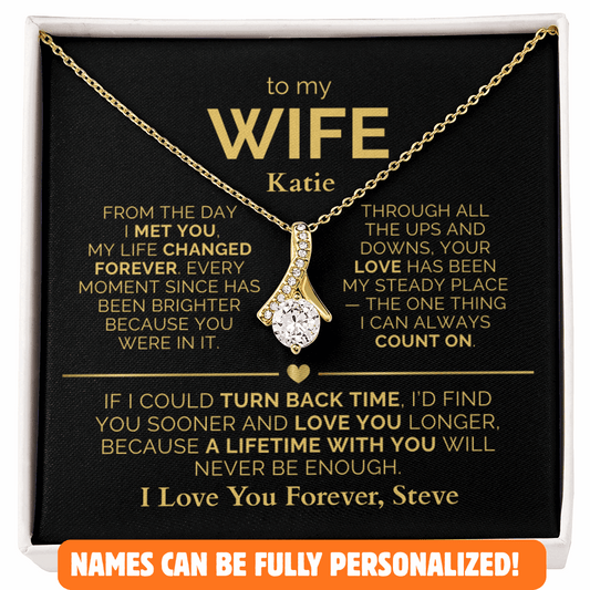Personalized To My Wife Necklace - Heartfelt Alluring Beauty Gift Set