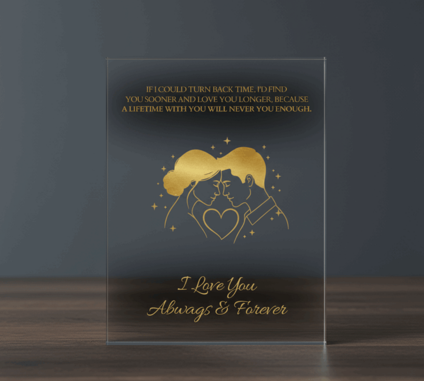 To My Wife – Romantic Christmas Acrylic Block | I Love You Always & Forever Gift from Husband