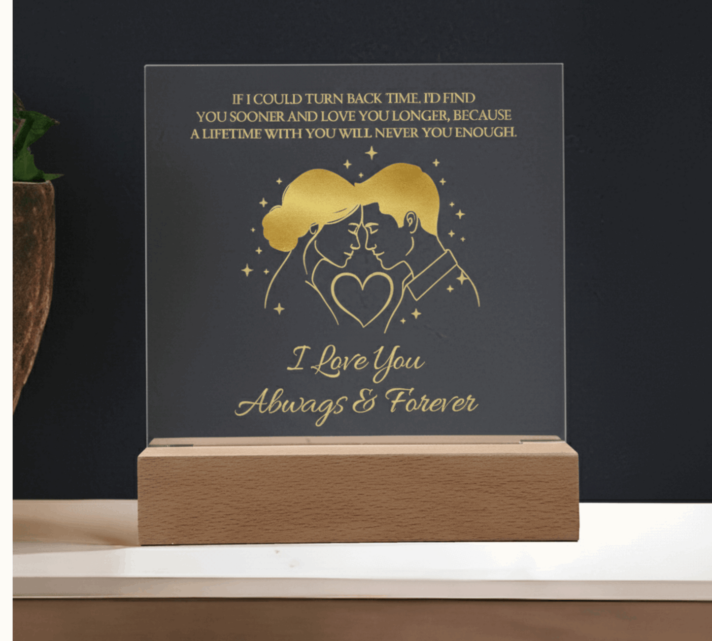 To My Wife – Romantic Christmas Acrylic Plaque | I Love You Always & Forever Gift from Husband